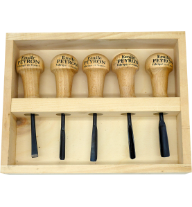 Coffret 5 gouges de sculpteur | Outillage Emile Peyron