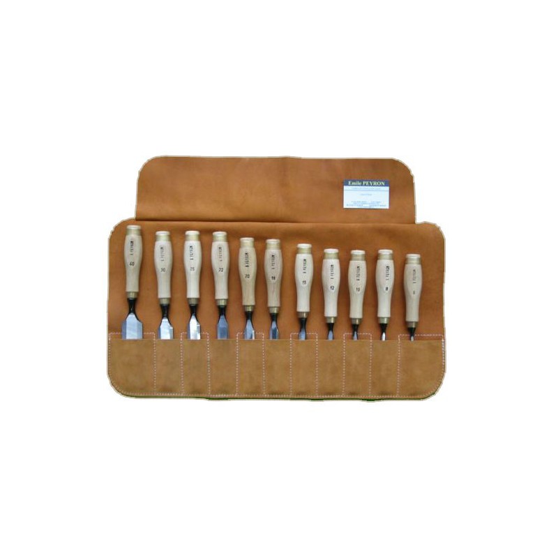 Pochette de 11 ciseaux de sculpteur