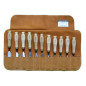 Trousse en cuir de 11 ciseaux à bois Trousse en cuir de 11 ciseaux à bois