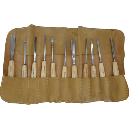 Trousse cuir 11 outils sculpture