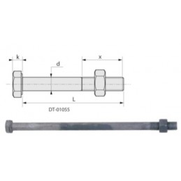 BOULON DE CHARPENTE M12 TÊTE HEXAGONALE GALVANISÉ À CHAUD