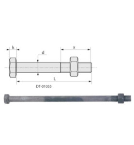 BOULON DE CHARPENTE M16 TÊTE HEXAGONALE GALVANISÉ À CHAUD