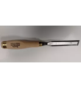 Manche ergonomique en charme tourné avec double virole laitonnée pour ciseau de sculpture