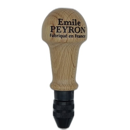 Mandrin à manche poire en bois pour micro-perçage manuel de 0,3 à 3,5 mm.