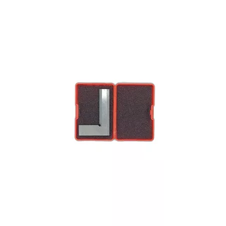 Coffret d'atelier pour équerre de contrôle biseautée 75 x 50 mm en acier d'outillage trempé