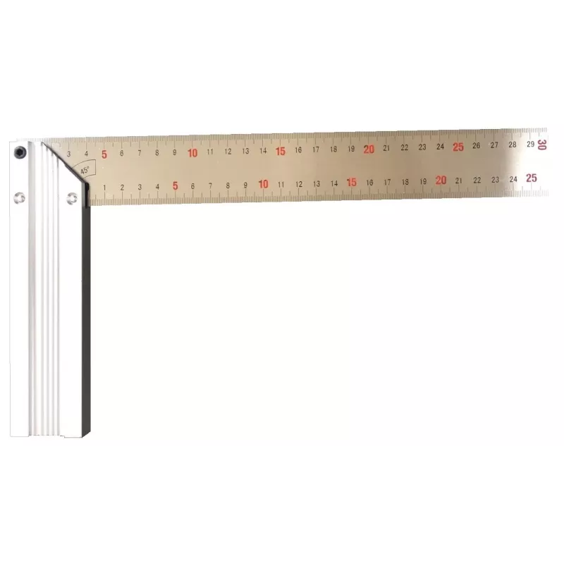 Équerre de menuisier 250 mm à talon aluminium – Lame acier inoxydable graduée Équerre de menuisier 250 mm à talon aluminium – Lame acier inoxydable graduée