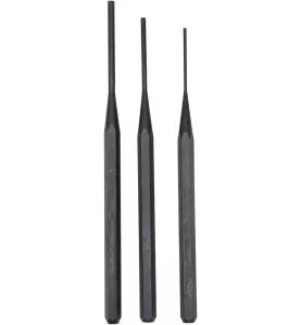 Jeu de 3 chasse-goupilles mécaniques diamètres 2, 3 et 4 mm en acier Chrome-Vanadium