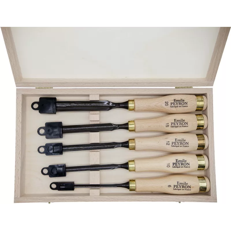 Coffret de 5 gouges de sculpteur Coffret de 5 gouges de sculpteur