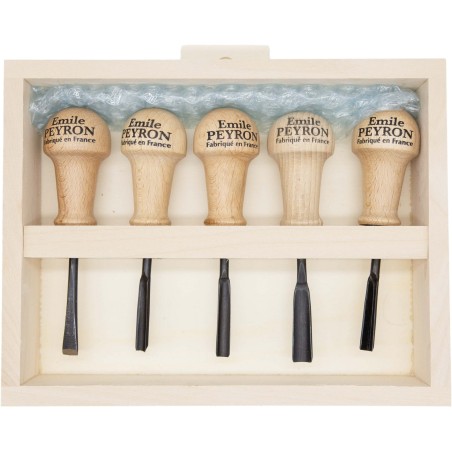 Coffret 5 gouges de sculpteur | Outillage Emile Peyron