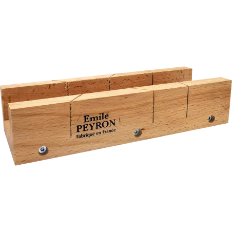 Gamme de boîtes à onglets en bois Émile Peyron pour coupes de précision.