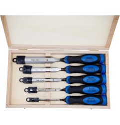 Coffret de 5 ciseaux de sculpteur manche bois