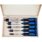Coffret de 5 ciseaux à bois 6 à 25 mm – Manches antichoc haute résistance en coffret bois Coffret de 5 ciseaux à bois 6 à 25 mm – Manches antichoc haute résistance en coffret bois