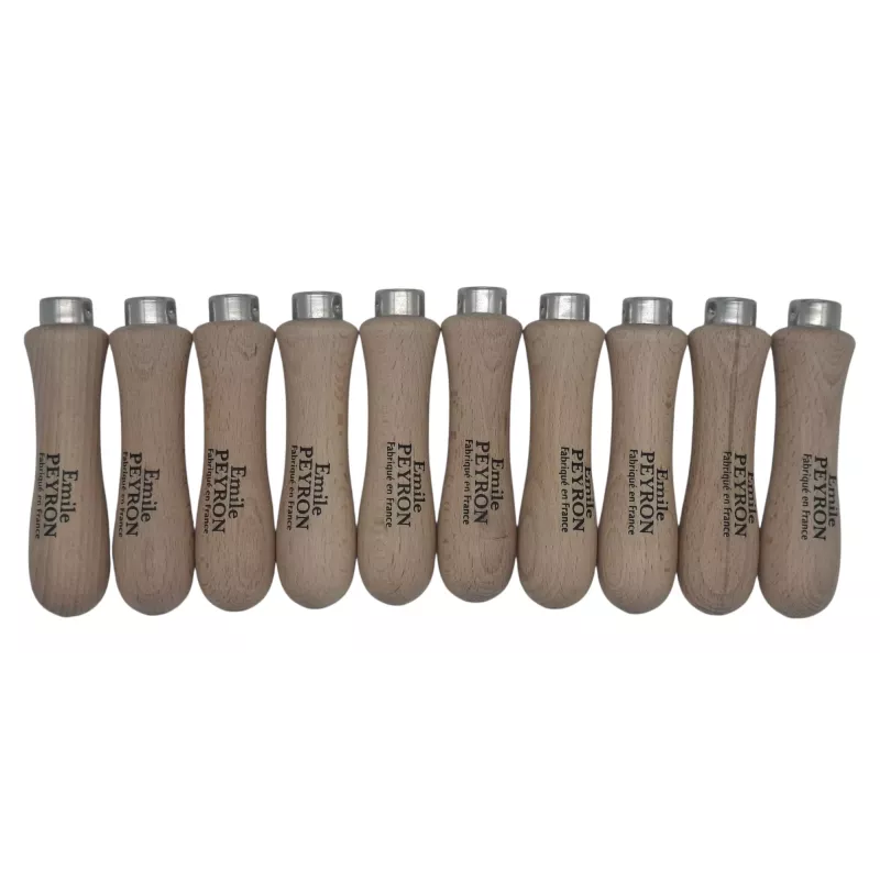 Lot de 10 manches de lime en bois 110 mm (grand modèle) - Viroles acier