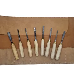 Trousse 11 gouges de sculpteur avec pochette cuir